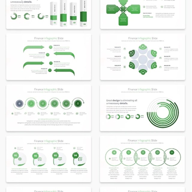 11套色系金融理财财务PPT信息图表幻灯片Finance - PowerPoint Infographics Slides