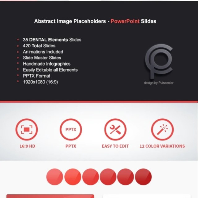 12套色系抽象图像图片占位符PPT排版幻灯片演示Abstracts-PowerPoint Infographics Slides