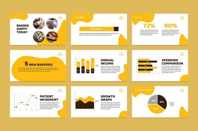 黄色烘焙咖啡厅面包店商业宣传介绍PPT模板不含照片Bakery Cafe PowerPoint Presentation Template 黄色烘焙咖啡厅面包店商业宣传介绍PPT模板不含照片Bakery Cafe PowerPoint Presentation Template