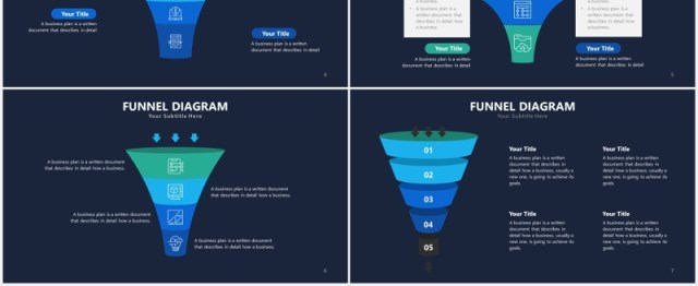 深色销售漏斗图数据分析PPT图表素材Funnel Slides V4 Powerpoint Template