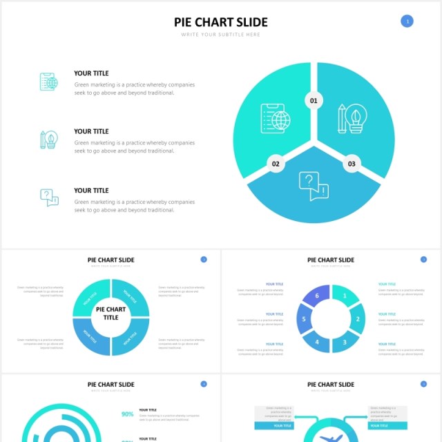 圆形饼图可视化信息图表PPT素材Pie Chart Slides Powerpoint Template