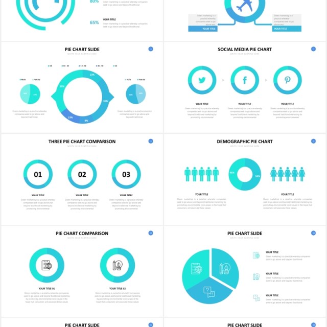 圆形饼图可视化信息图表PPT素材Pie Chart Slides Powerpoint Template