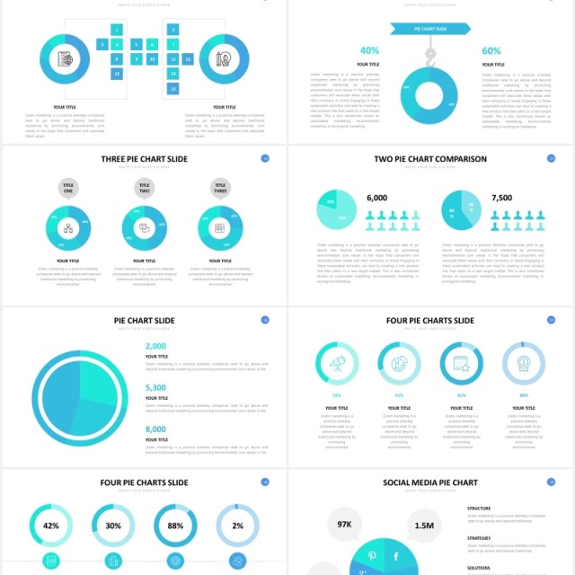 圆形饼图可视化信息图表PPT素材Pie Chart Slides Powerpoint Template