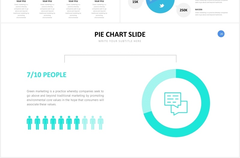 圆形饼图可视化信息图表PPT素材Pie Chart Slides Powerpoint Template