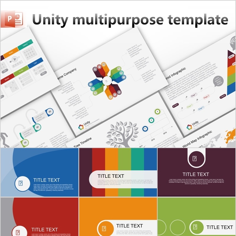 统一多用途PPT信息图表模板可视化元素素材unity multipurpose template