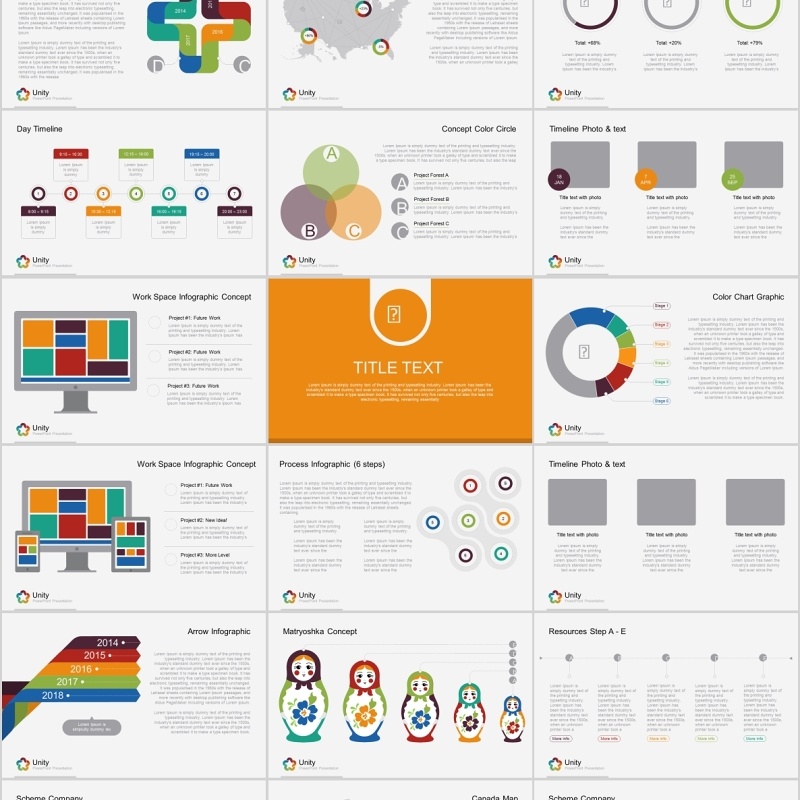 统一多用途PPT信息图表模板可视化元素素材unity multipurpose template