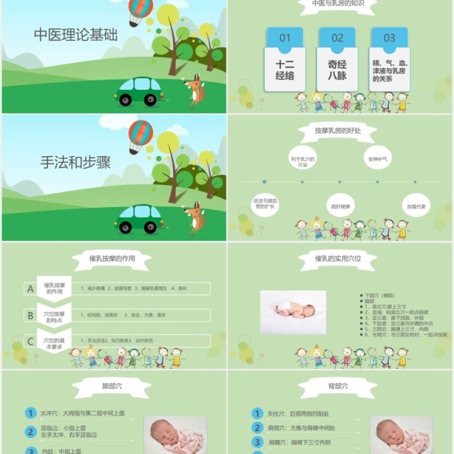 绿色高级催乳师培训课程母婴护理PPT模板 绿色高级催乳师培训课程母婴护理PPT模板