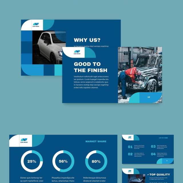 洗车售后商业服务PPT版式模板Car Wash PowerPoint Presentation Template