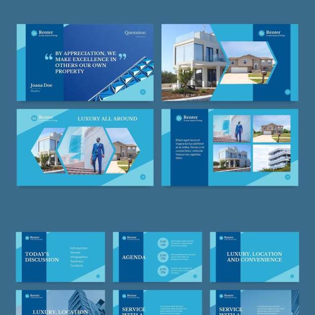 假期旅游短期房屋租赁PPT模板不含照片Vacation Rental PowerPoint Presentation Template