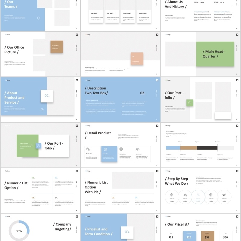 公司介绍排版设计PPT版式模板