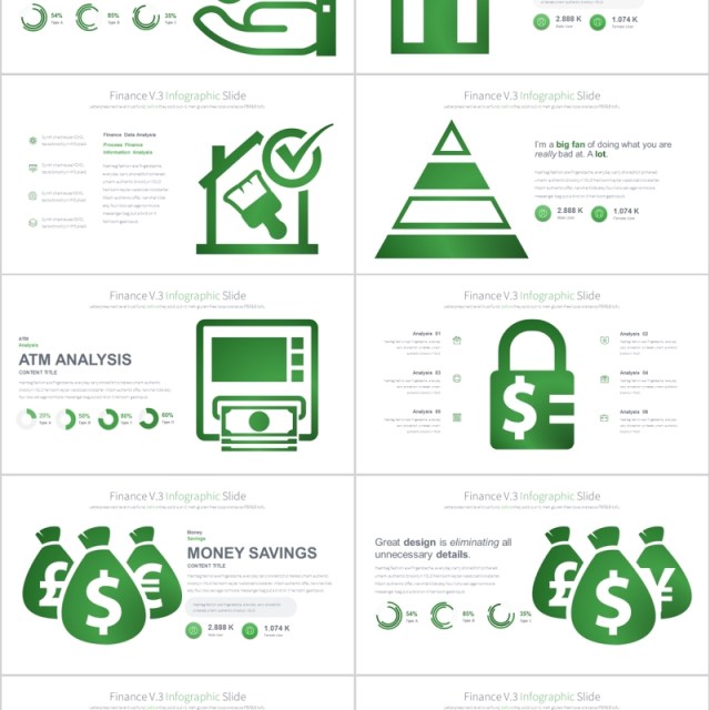 财务PPT信息图表幻灯片FINANCE V.3 PowerPoint Infographics Slides