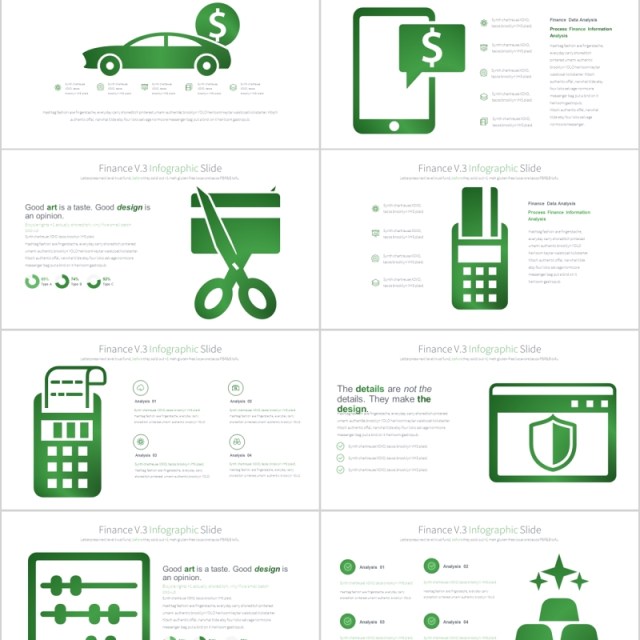 财务PPT信息图表幻灯片FINANCE V.3 PowerPoint Infographics Slides