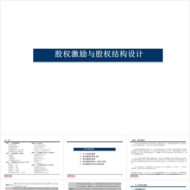 简约股权激励与股权结构设计方案PPT模板 简约股权激励与股权结构设计方案PPT模板