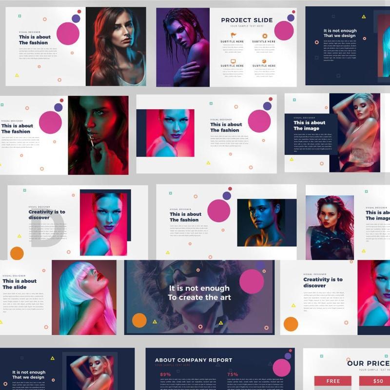 时尚设计代理机构PPT模板版式设计Design Agency Powerpoint