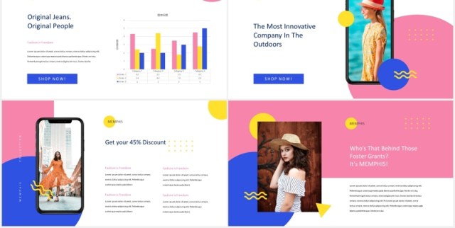 孟菲斯时尚创意PPT模板memphis creative powerpoint template