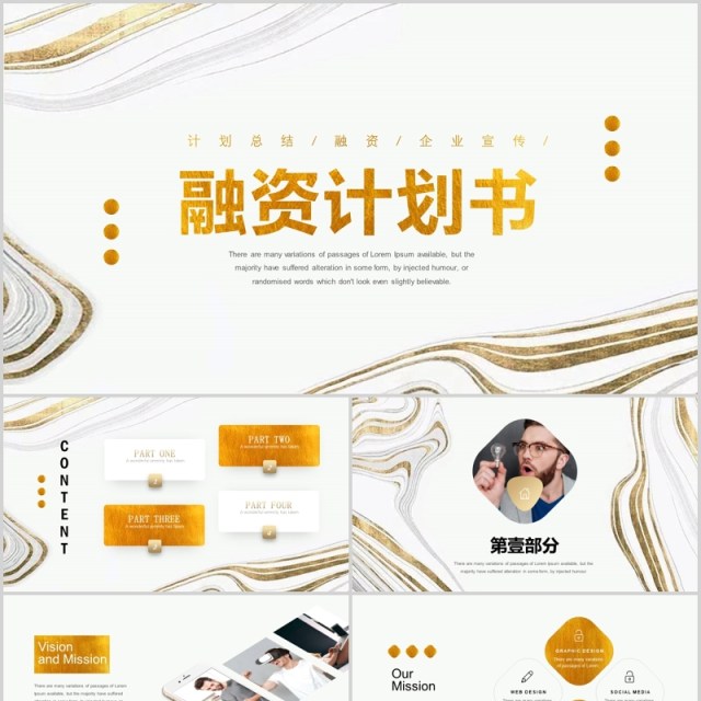 高端白金色融资计划书企业项目宣传PPT模板 高端白金色融资计划书企业项目宣传PPT模板
