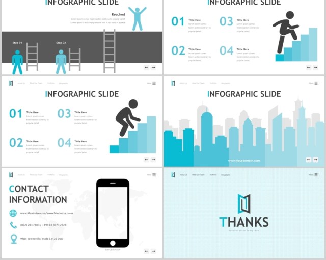 蓝色公司介绍分析报告PPT模板maximize powerpoint template