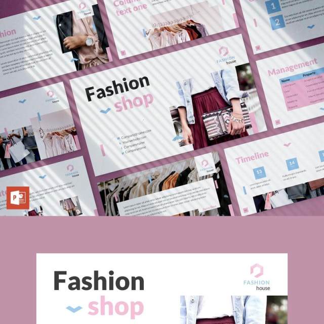 时尚品牌时装屋市场分析报告PPT模板不含照片Fashion House PowerPoint Presentation Template