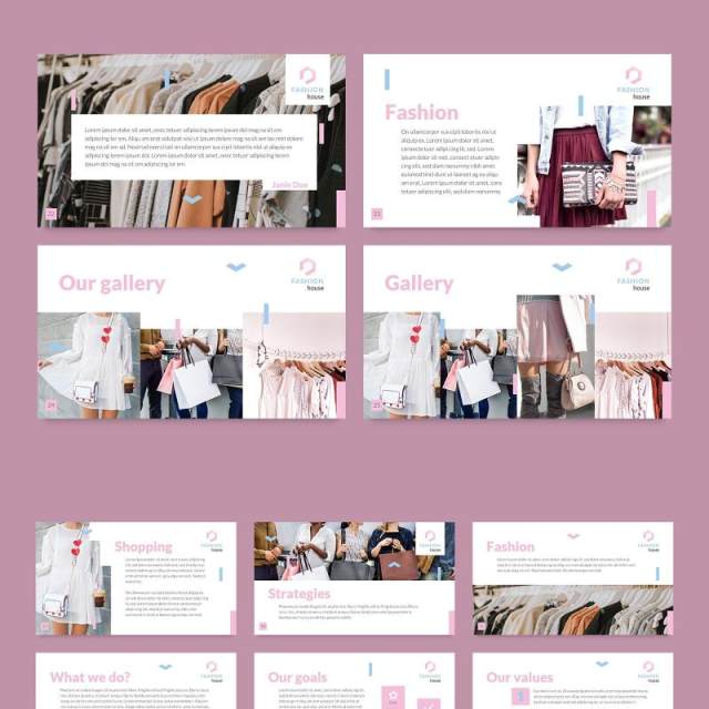 时尚品牌时装屋市场分析报告PPT模板不含照片Fashion House PowerPoint Presentation Template