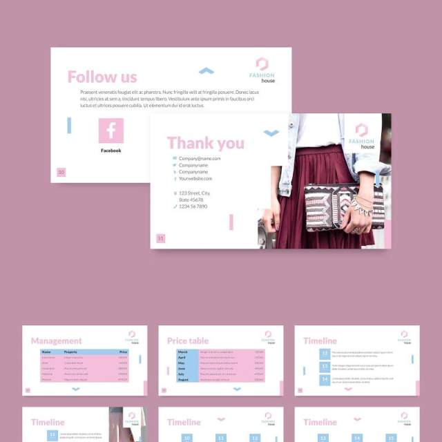 时尚品牌时装屋市场分析报告PPT模板不含照片Fashion House PowerPoint Presentation Template