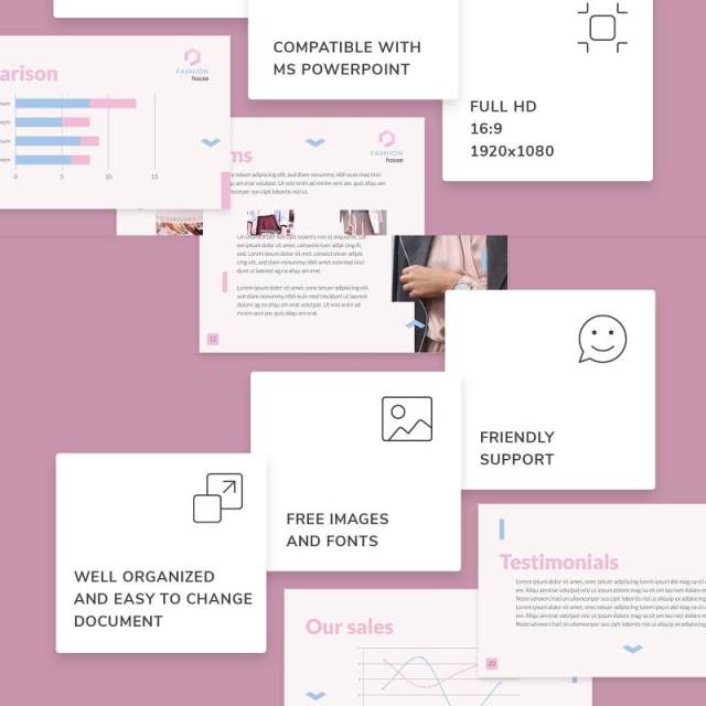 时尚品牌时装屋市场分析报告PPT模板不含照片Fashion House PowerPoint Presentation Template