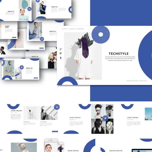 蓝色时尚造型师PPT模板版式设计MNML - Stylist Powerpoint 蓝色时尚造型师PPT模板版式设计MNML - Stylist Powerpoint