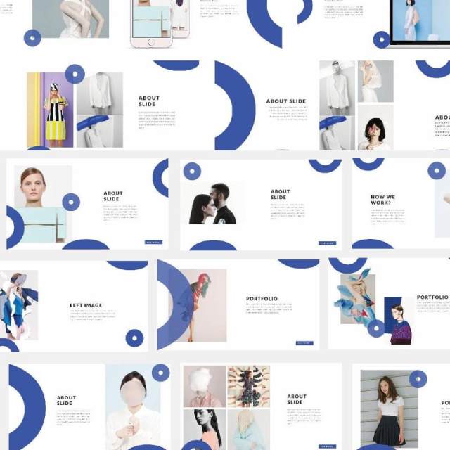 蓝色时尚造型师PPT模板版式设计MNML - Stylist Powerpoint 蓝色时尚造型师PPT模板版式设计MNML - Stylist Powerpoint