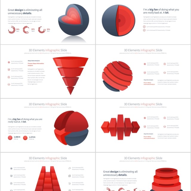三维元素PPT信息图表素材 3D Elements PowerPoint Infographics Slides 三维元素PPT信息图表素材 3D Elements PowerPoint Infographics Slides