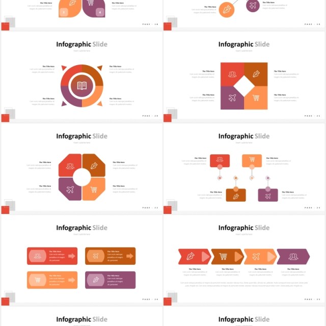 红色简约国外PPT图片排版图表模板freeland powerpoint template