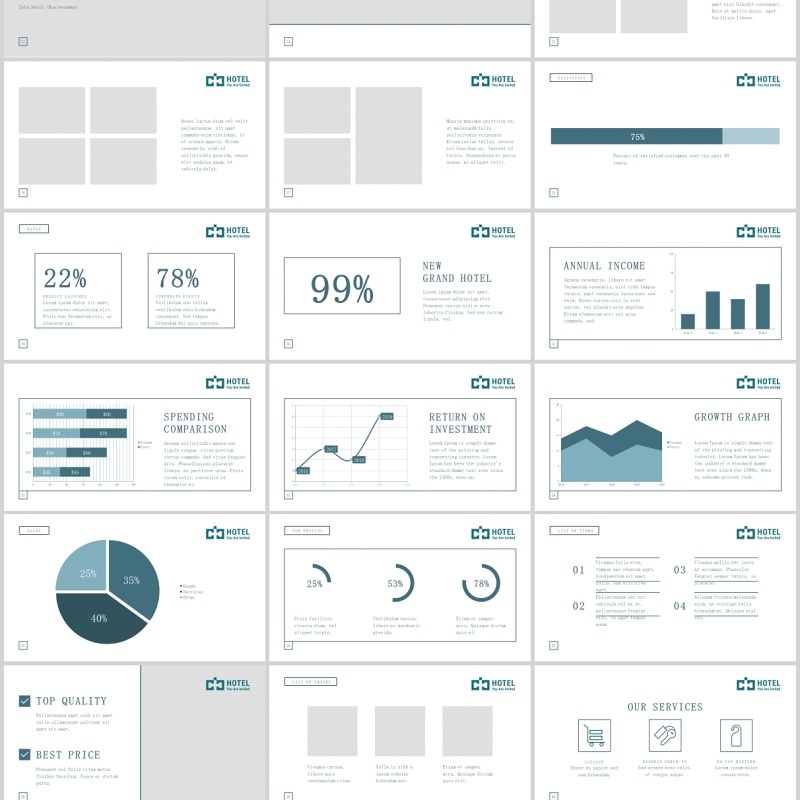 酒店PPT版式模板Hotel PowerPoint Presentation Template