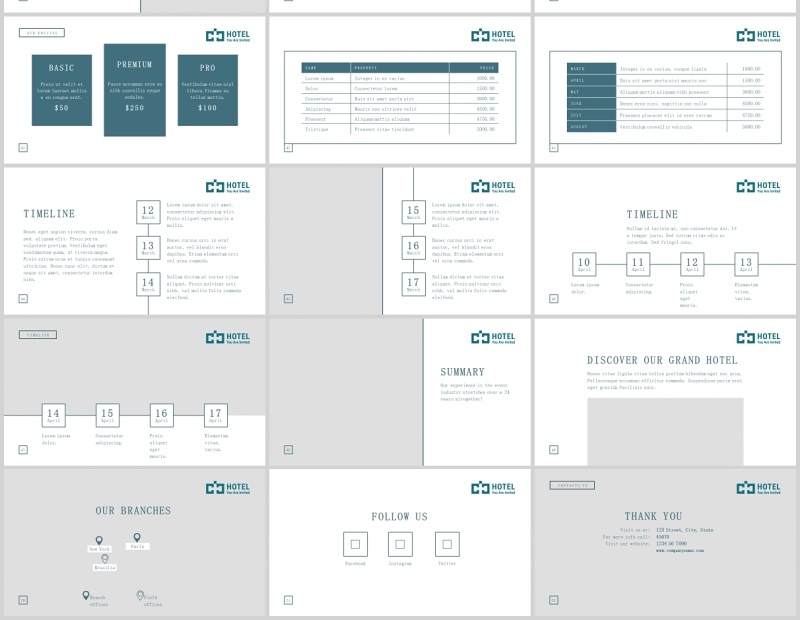 酒店PPT版式模板Hotel PowerPoint Presentation Template