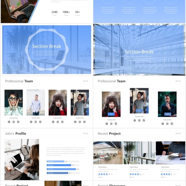 蓝色简约工作报告总结公司宣传PPT模板Numia - Blue 蓝色简约工作报告总结公司宣传PPT模板Numia - Blue