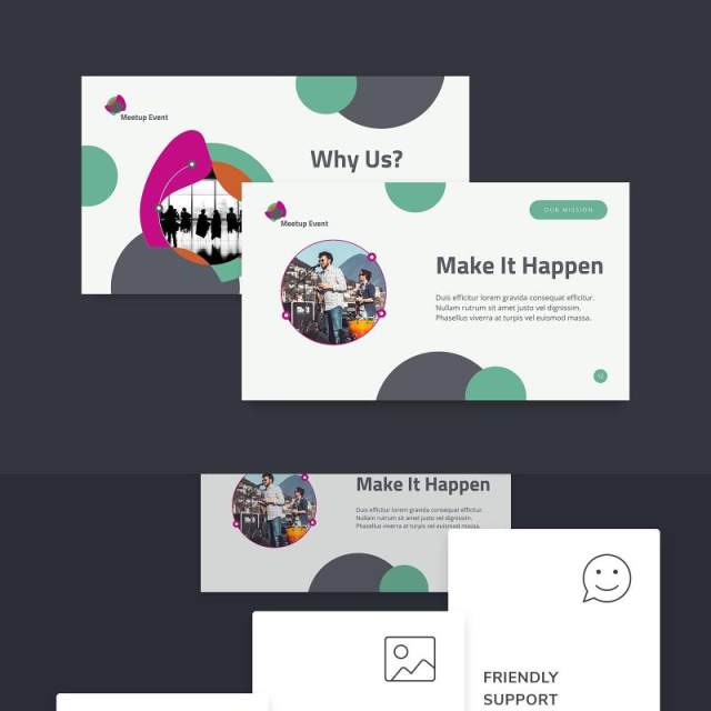 公开活动项目PPT版式模板Meetup Event PowerPoint Presentation Template