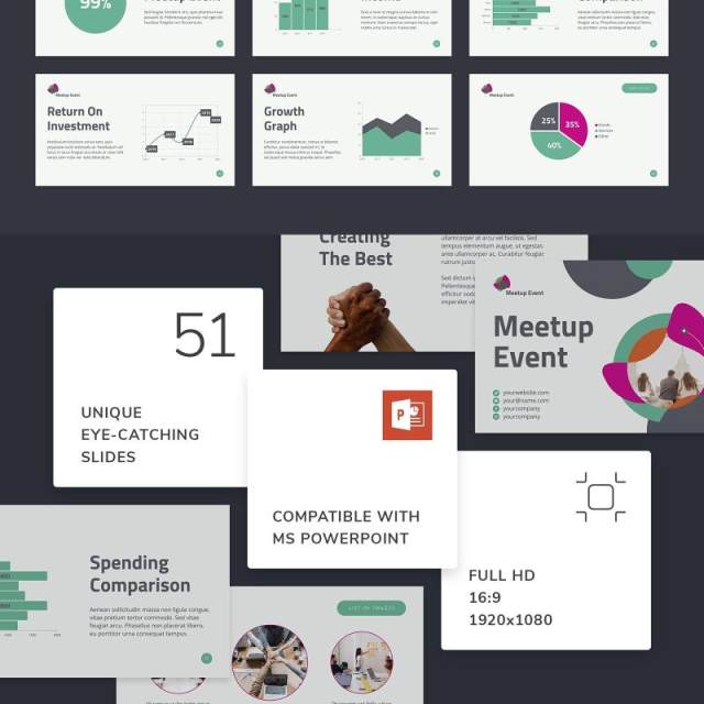 公开活动项目PPT版式模板Meetup Event PowerPoint Presentation Template