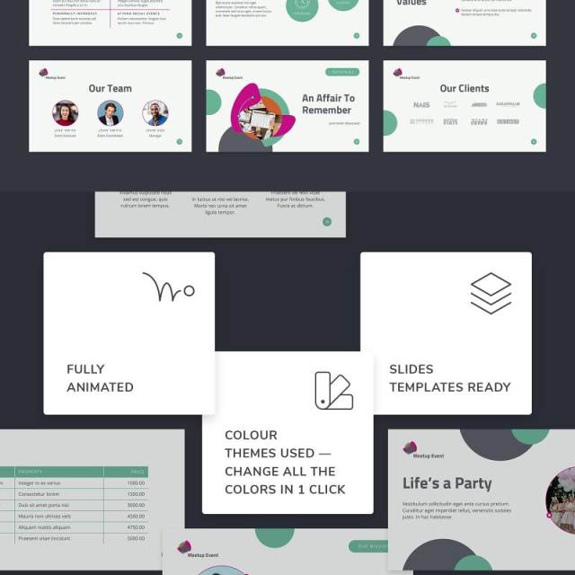 公开活动项目PPT版式模板Meetup Event PowerPoint Presentation Template