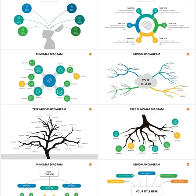 思维导图头脑风暴思维树PPT图表素材Mindmap Slides Powerpoint Template 思维导图头脑风暴思维树PPT图表素材Mindmap Slides Powerpoint Template