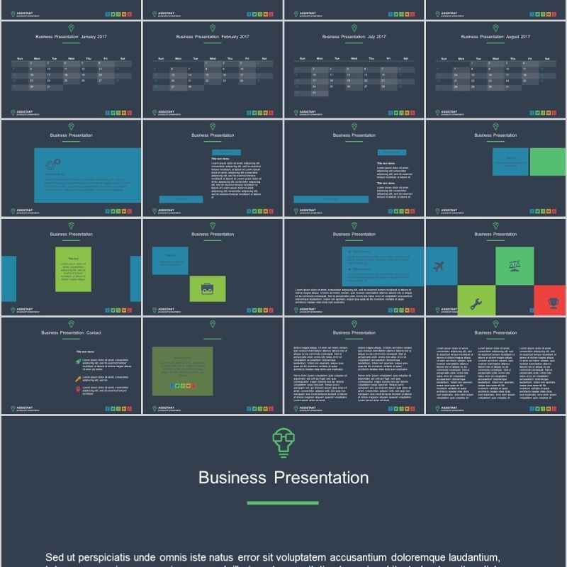 商务多用途PPT信息图表可视化模板Assistant multipurpose template