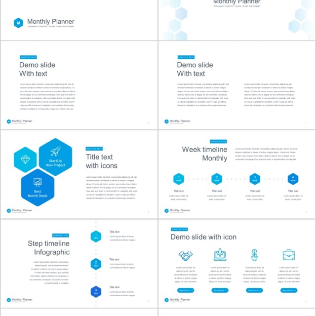 月度计划PPT模板信息图表素材monthly planner powerpoint template