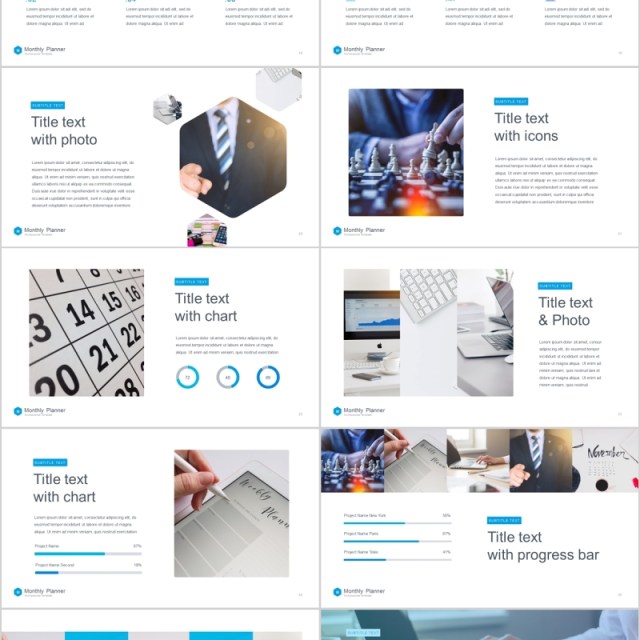 月度计划PPT模板信息图表素材monthly planner powerpoint template