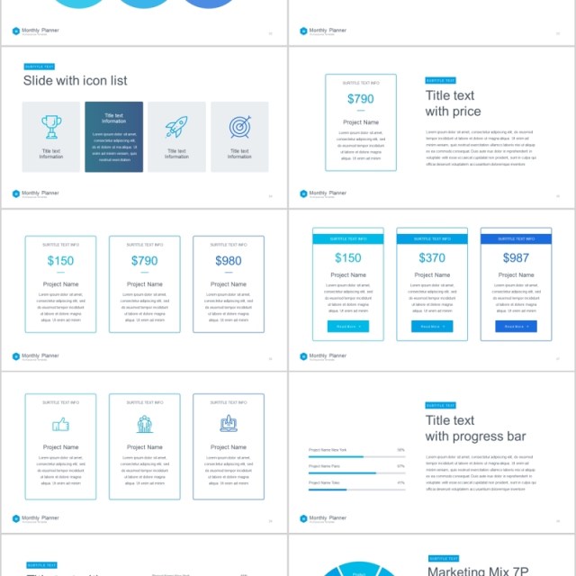 月度计划PPT模板信息图表素材monthly planner powerpoint template