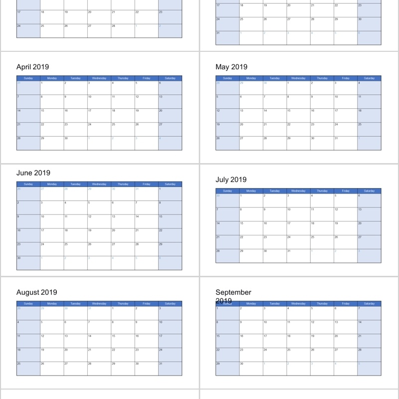 2019年日历PPT模板素材元素calendar 2019 for powerpointcalendar 2019年日历PPT模板素材元素calendar 2019 for powerpointcalendar