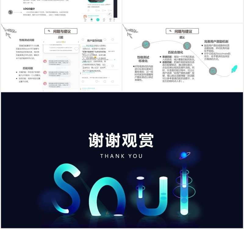 soul手机软件APP项目用户体验分析PPT模板