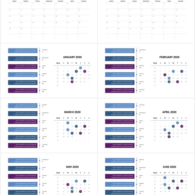 2020年日历月份时间计划安排图表PPT素材Calendar Powerpoint Slides 2020年日历月份时间计划安排图表PPT素材Calendar Powerpoint Slides