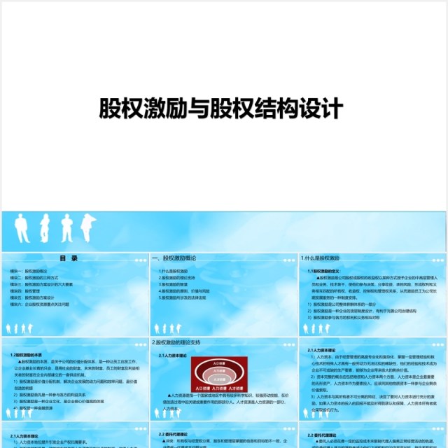 简约股权激励与股权结构设计PPT模板 简约股权激励与股权结构设计PPT模板