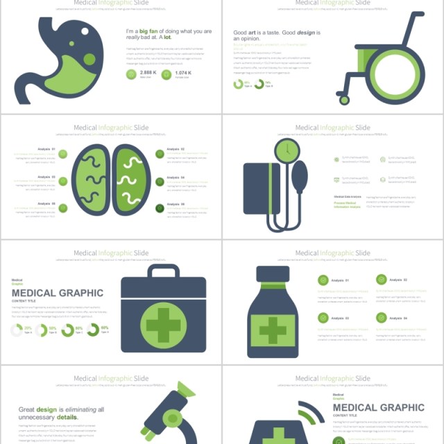 医学PPT信息图表幻灯片 Medical PowerPoint Infographics Slides