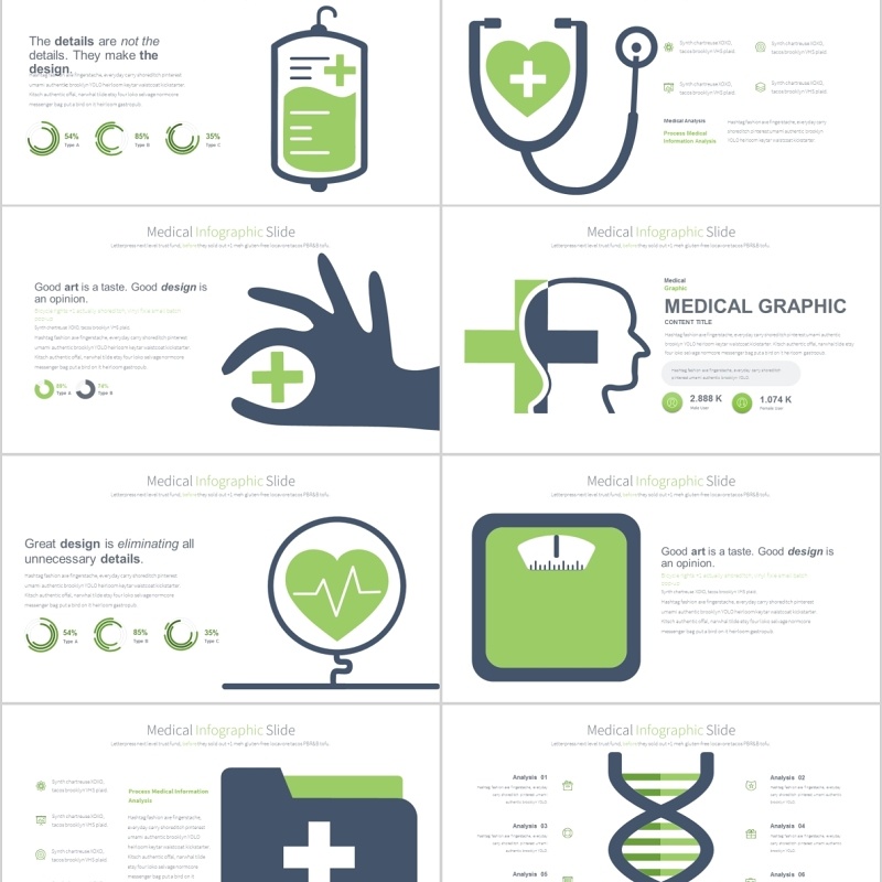 医学PPT信息图表幻灯片 Medical PowerPoint Infographics Slides