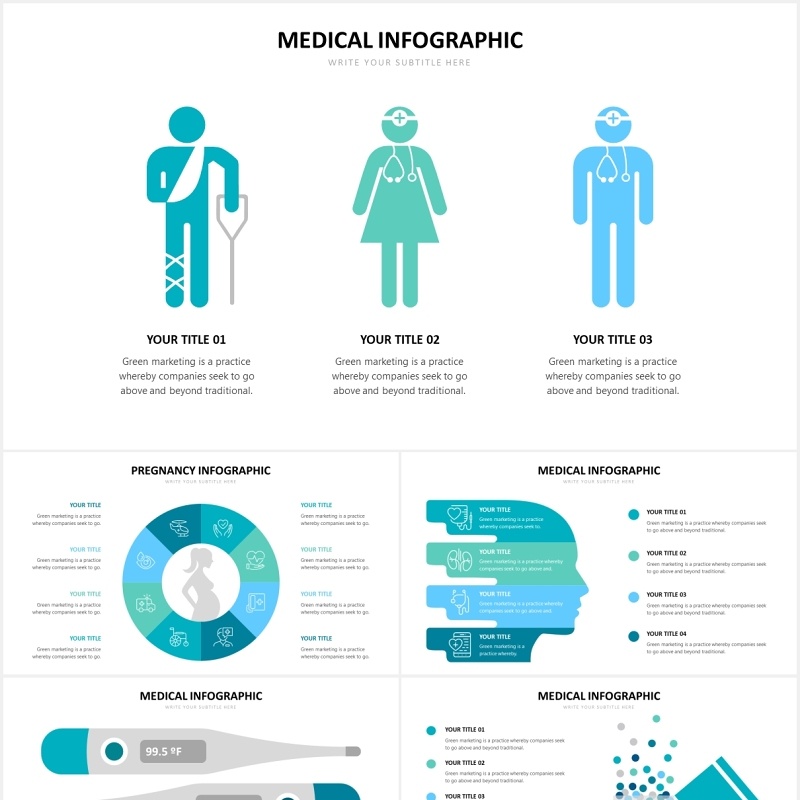 医学医疗医院图表PPT素材Medical Slides Powerpoint Template