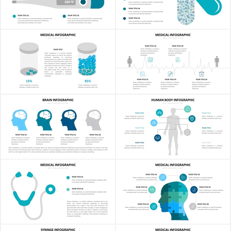 医学医疗医院图表PPT素材Medical Slides Powerpoint Template