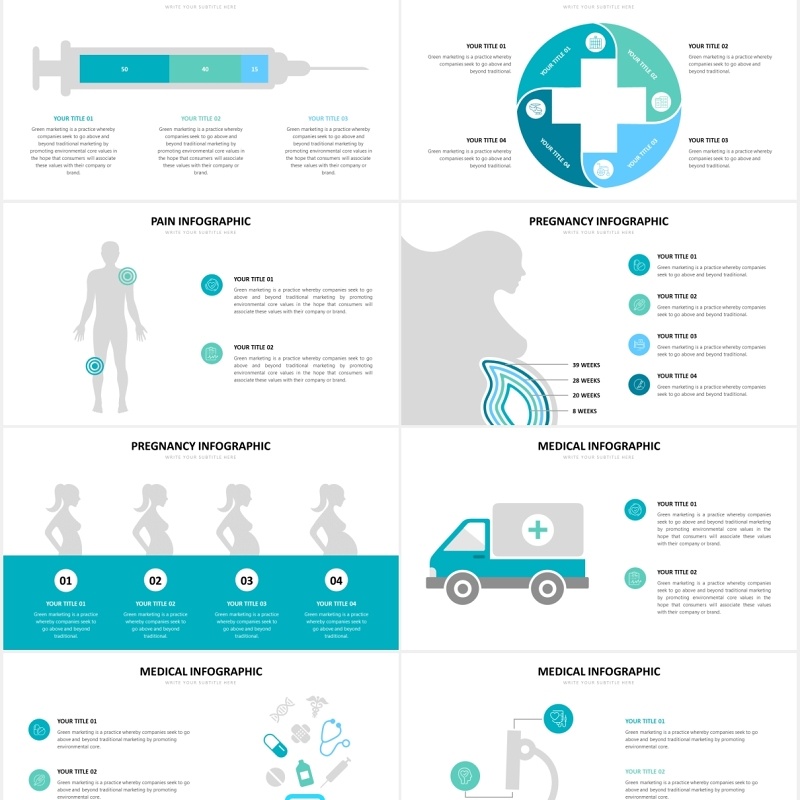 医学医疗医院图表PPT素材Medical Slides Powerpoint Template