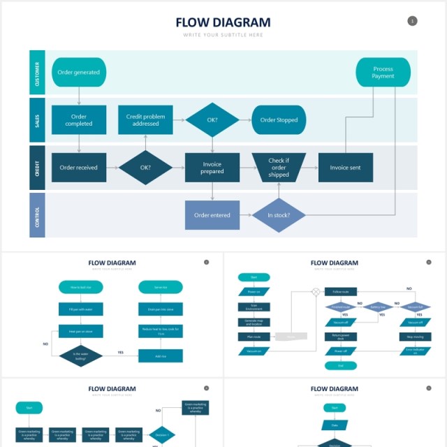 流程图生产线结构图信息图表PPT素材Flow Powerpoint Slides